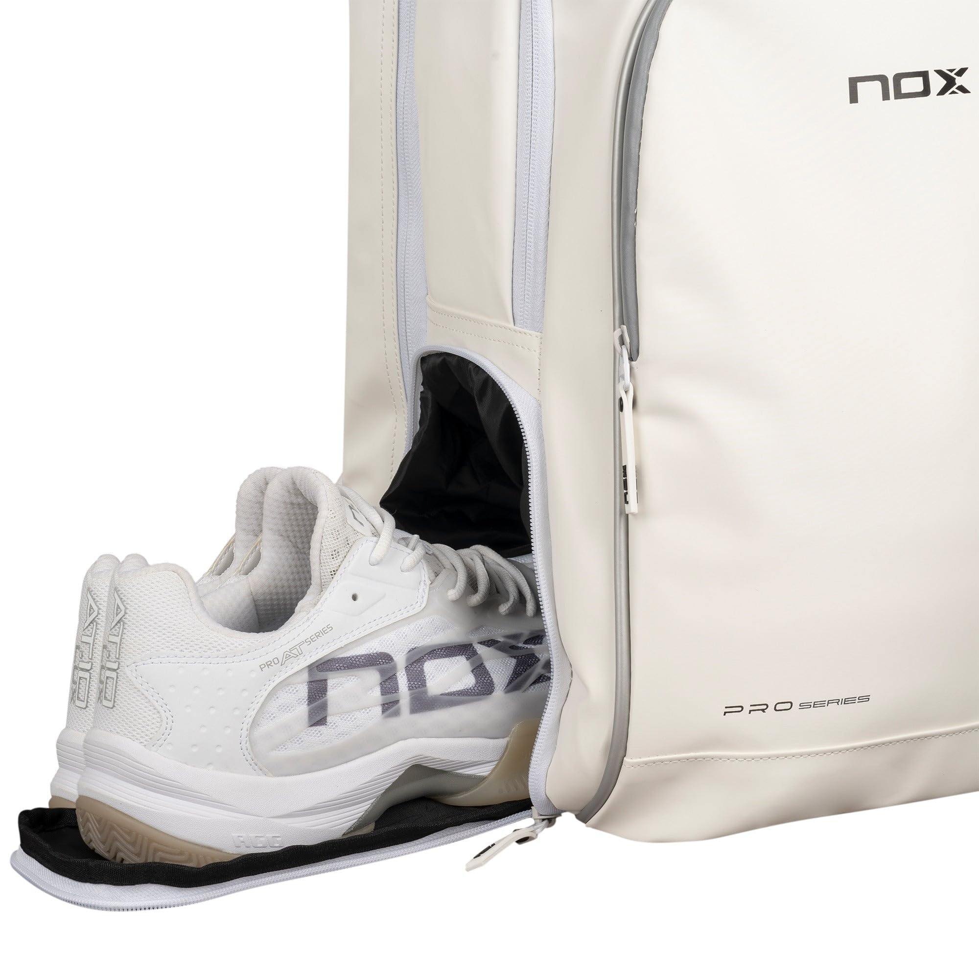 NOX Padel Backpack Pro Series | 28L Capacity Padded Racket & Laptop Protection | Ventilated Footwear Pocket & Padded Straps