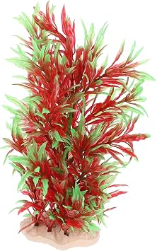Artificial Fish Tank Plants Aquarium Decorations Colorful Plastic Fake Aquarium Plants for Fish Tank Landscaping Red and Green