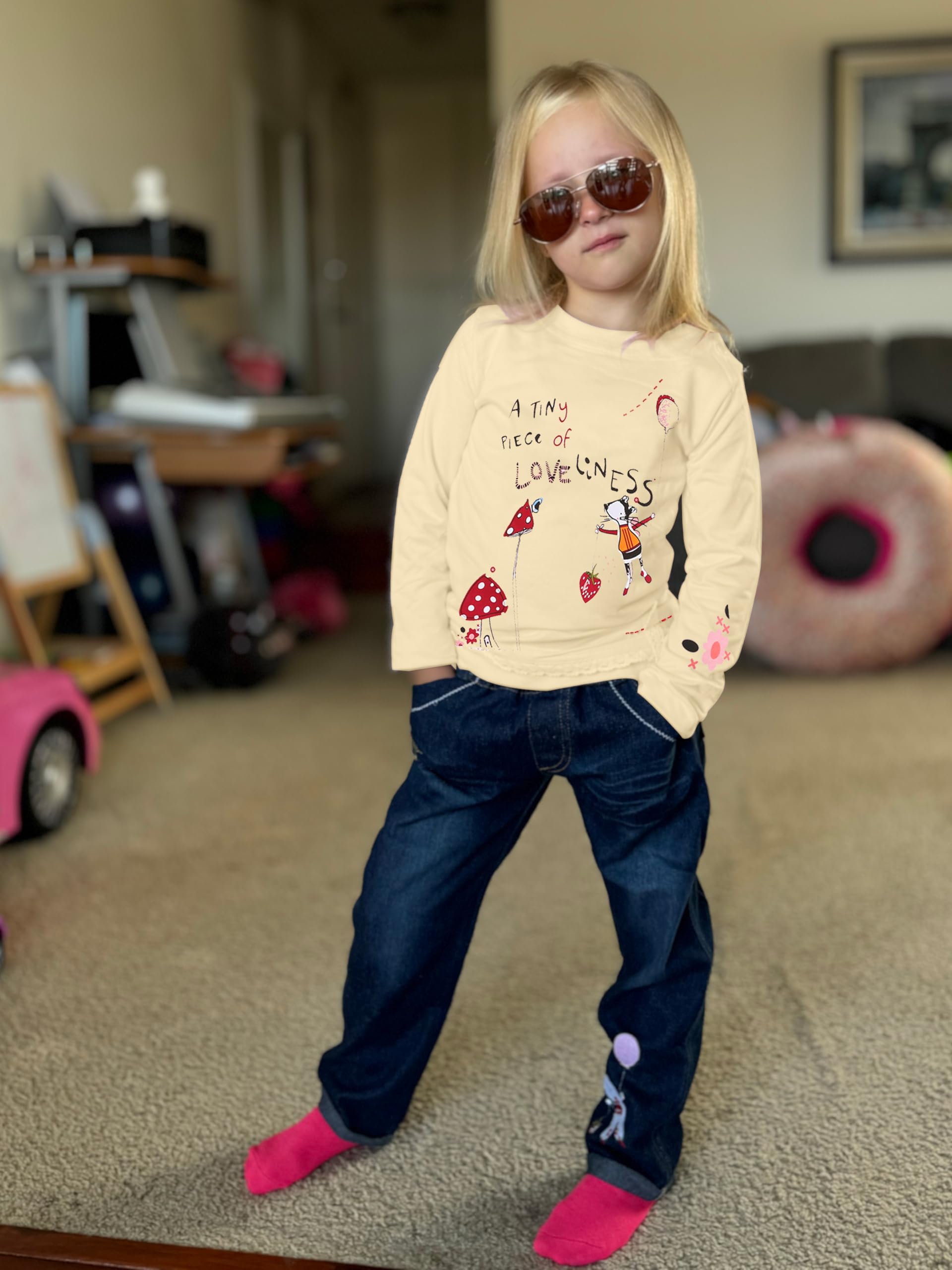 Kleinkind Mädchen Kleidung Baby Mädchen Langarm Top + Jeans Hose mit