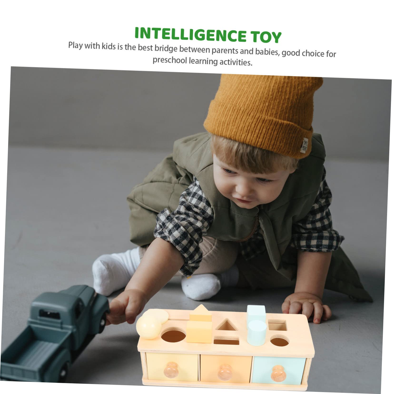 Mikikit Juguete de Caja de Madera Montessori para Aprendizaje Infantil