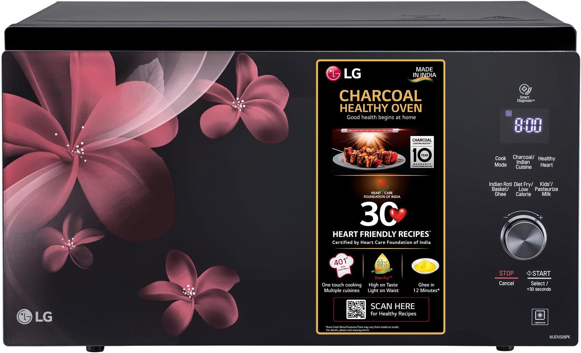 LG 32 L Charcoal Convection Microwave Oven (MJEN326PK, Black, Charcoal