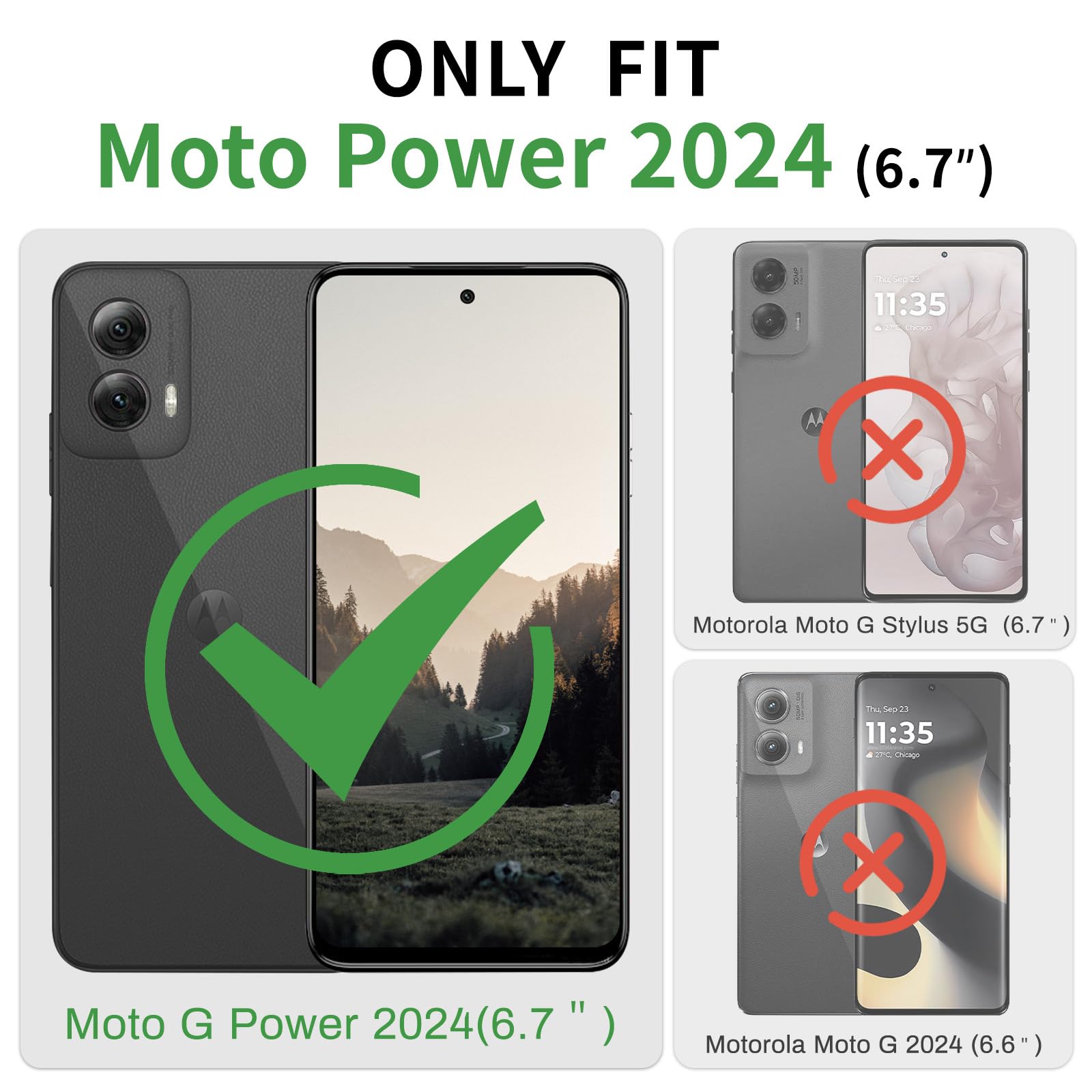 SUANPOT for Motorola Moto G Power 5G 2024 Wallet case with RFID Blocking Credit Card Holder,Flip Book PU Leather Protective Cover Women Men for Power 5G 2024 Phone case Sky Blue