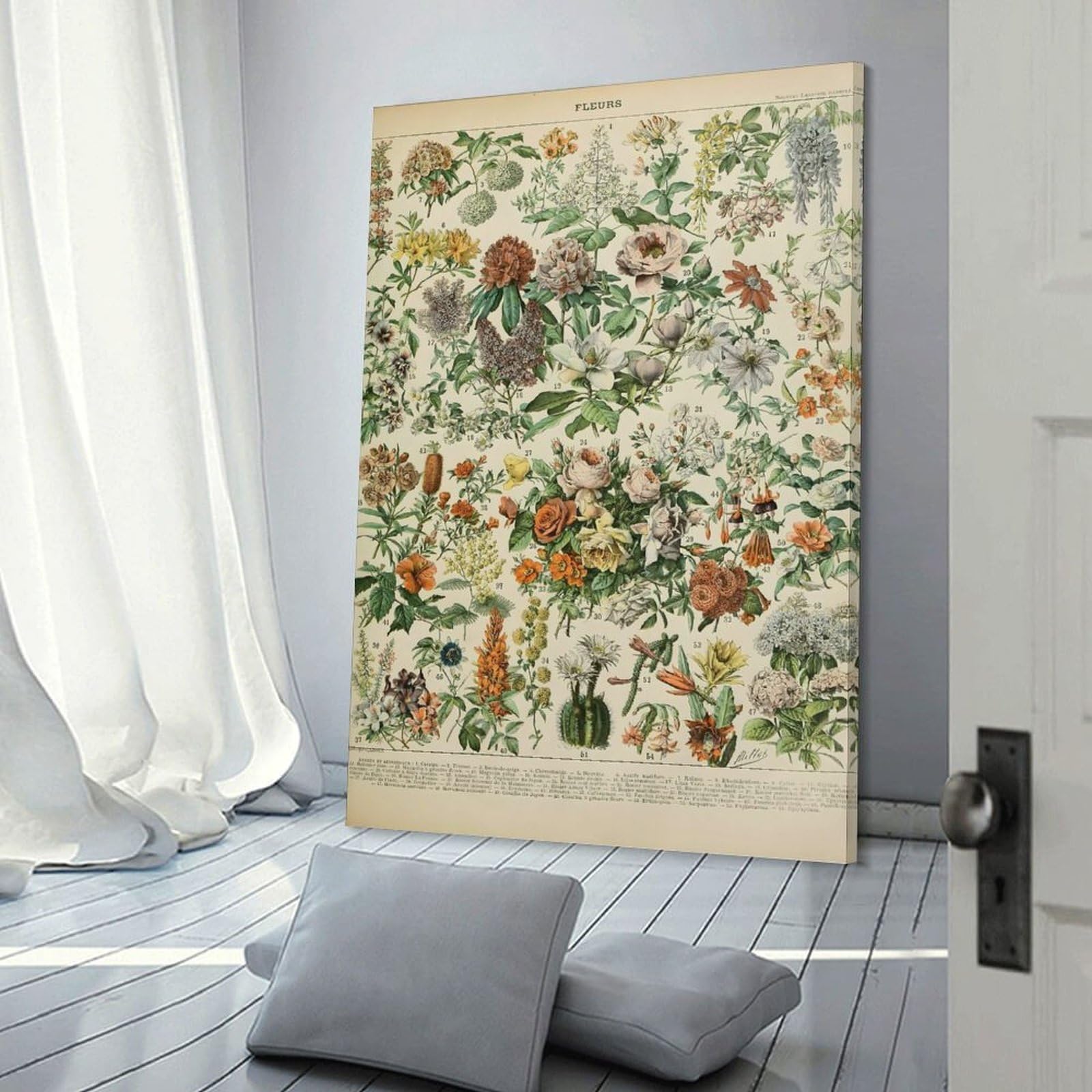 Junmoney French FLEURS 1909 Home Decor Wall Art, 12x18inch(30x45cm), for New Homes, Bedrooms Or Workspaces, Gift Idea for Housewarming And Birthdays
