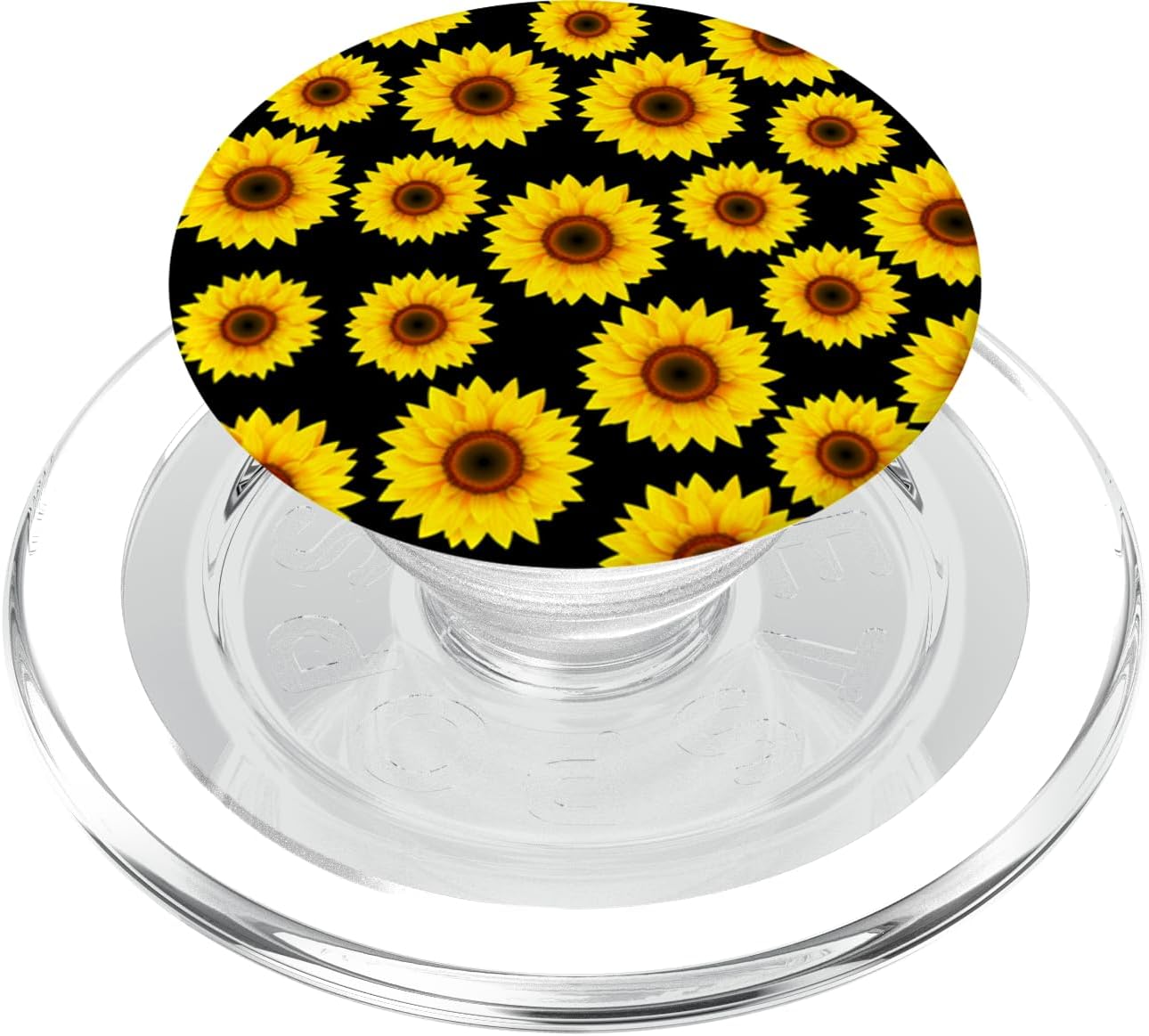 Sunflower Decor Yellow Sun Flower Black Background Girasol PopSockets MagSafe PopGrip for iPhone