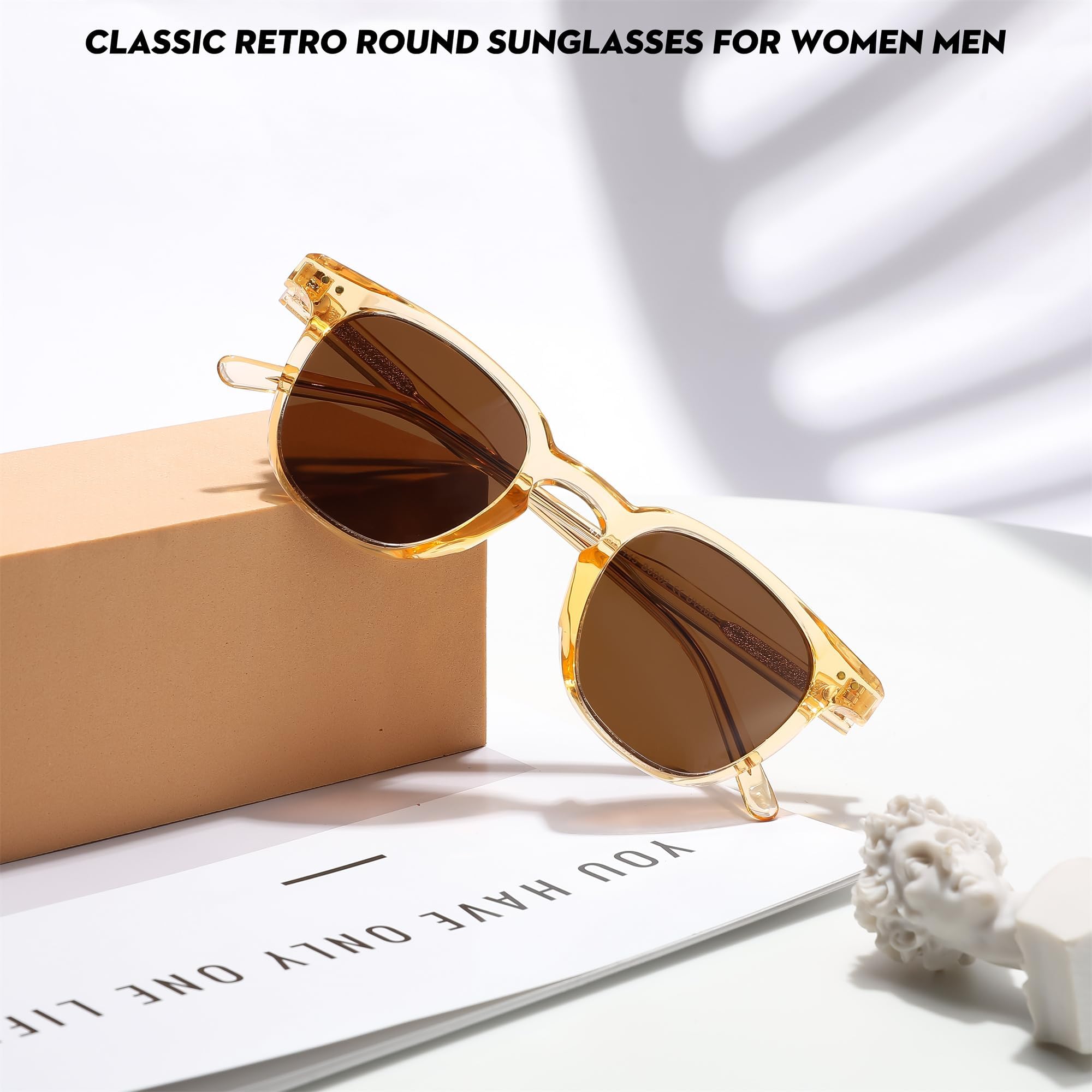 Karsaer Polarized Sunglasses Retro Round Glasses for Women Men Trending Sun Glasses Shades for Small Face E1135 4
