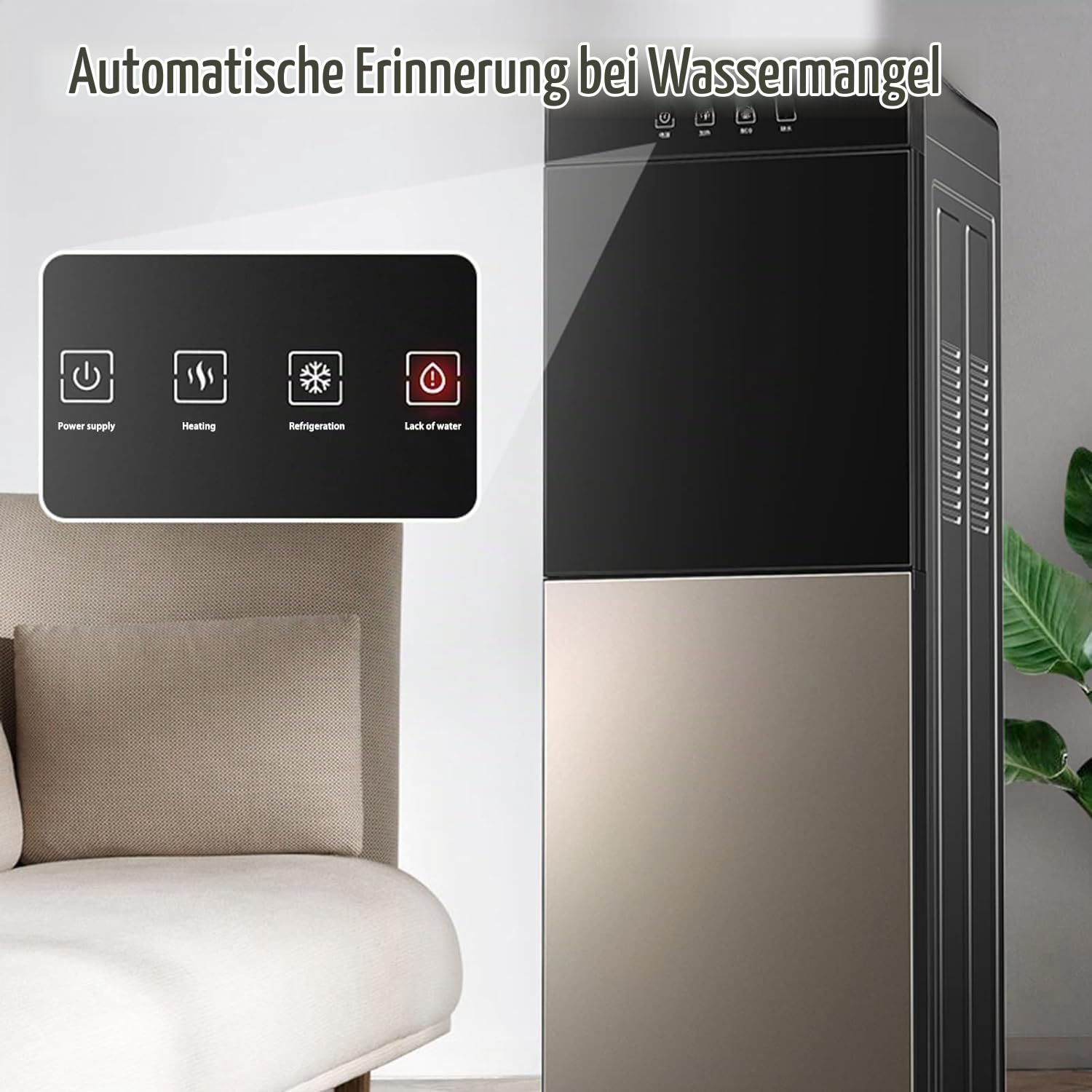 3-in-1-Wasserspender für heißes und kaltes Wasser, 5 Gallonen, Bodenbefüllung, ideal für Zuhause/Büro/Kaffee/Tee/Bar/Wohnheim – mit Getränkehalter