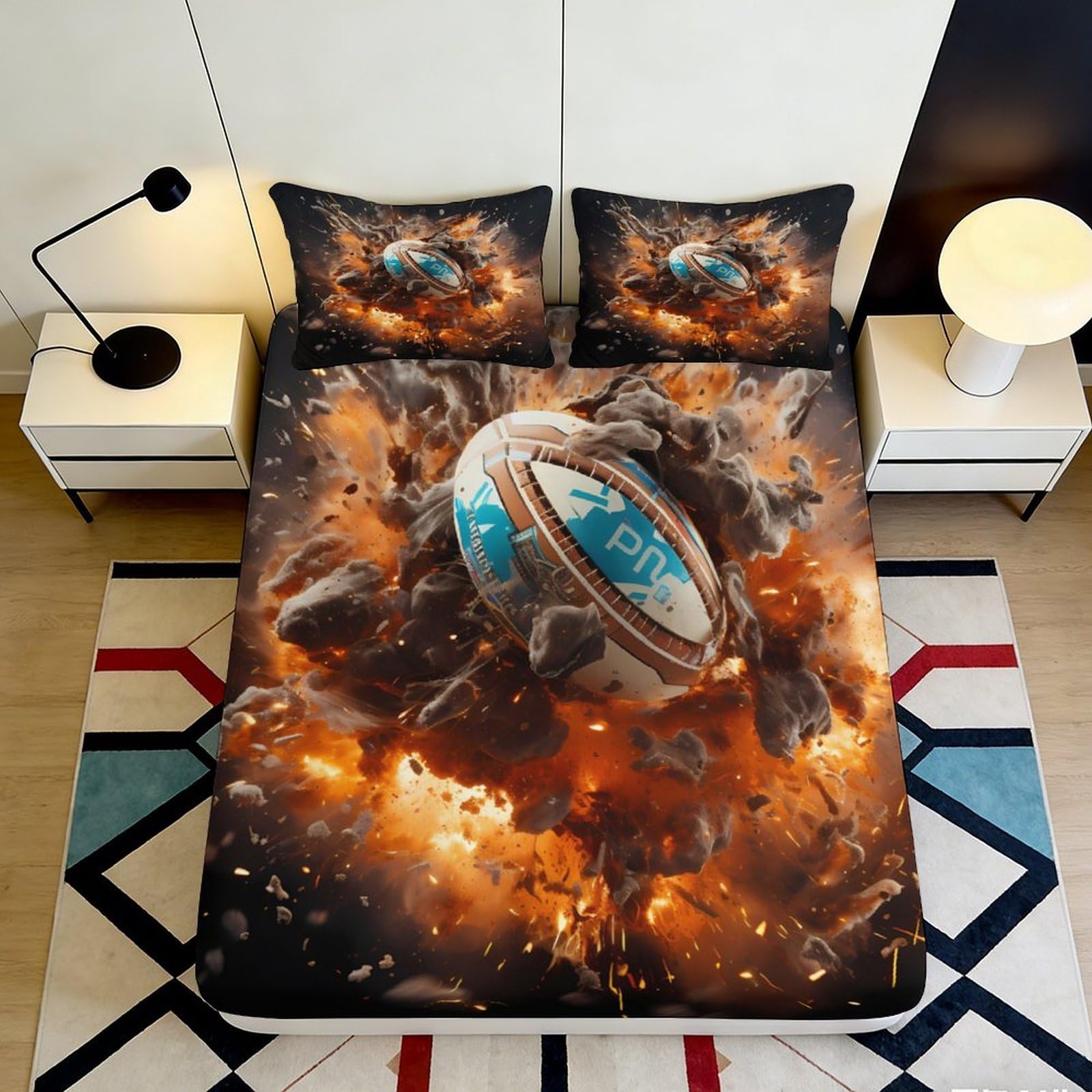 Uynsixtme Style-1 3D Printed Cosmic Art Fitted Sheet Microfiber Deep Pocket Non-Slip Bedroom Bedding Space Mattress Fitted Cover Washable For Adults 90X200x25cm