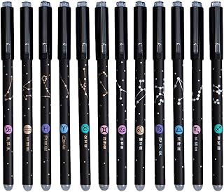 KAKASEA 12 bolígrafos de gel borrables para estudiantes y niños, punta de aguja de 0,5 mm, color azul