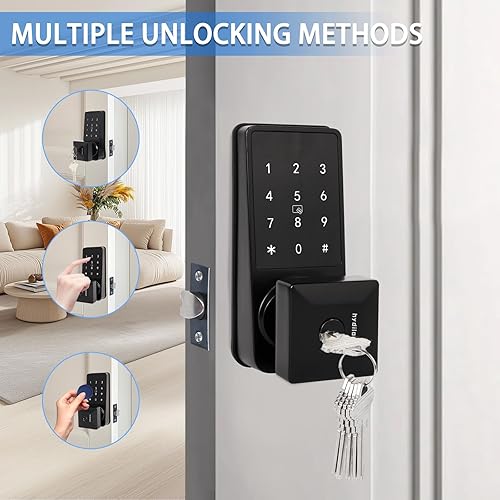 Miniatura 2 de Cerradura de puerta inteligente con pantallas táctiles, cerraduras de puerta para puerta delantera, perilla de puerta electrónica contarjeta