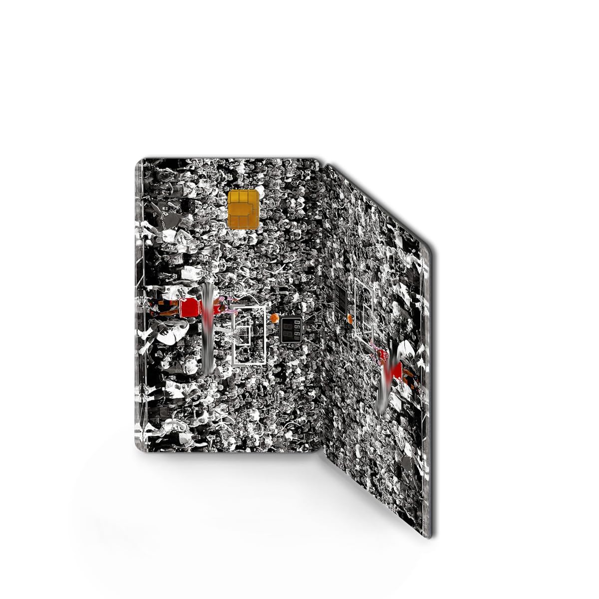 Generic Credit Card Skin, Basketball Jump Shooting 2PCS Card Cover, Black, Polymer, Anti-Wrinkling, Waterproof, Slim, Removable, Unisex-Adults, Sports