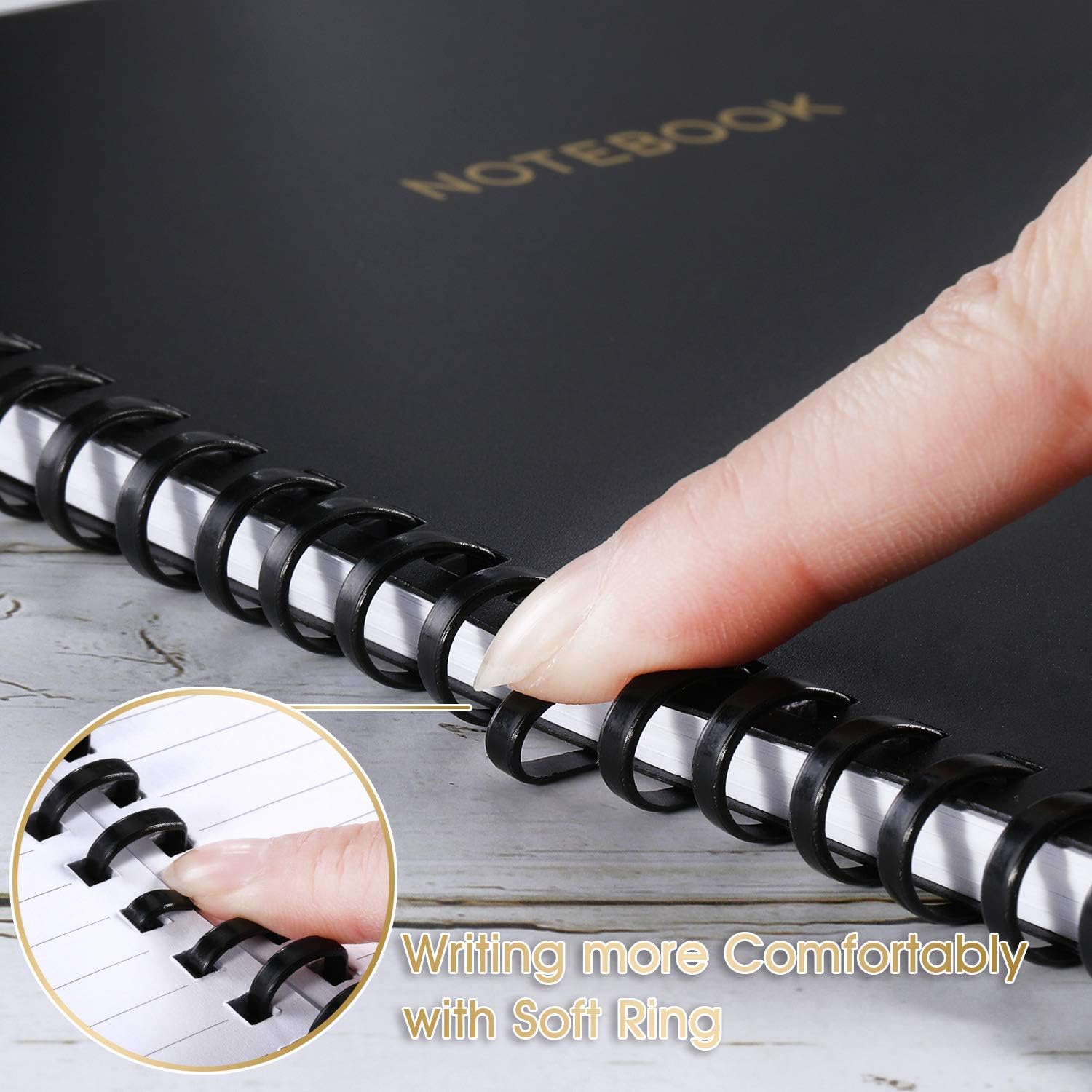 Ruled Journal/Notebook - Lined Journal with Premium Thick Paper, 6" X 8.2", Flexible Softcover, Durable Softring Binding Allows Easier Writing, Perfect for School, Home, Business Writing & Note Taking