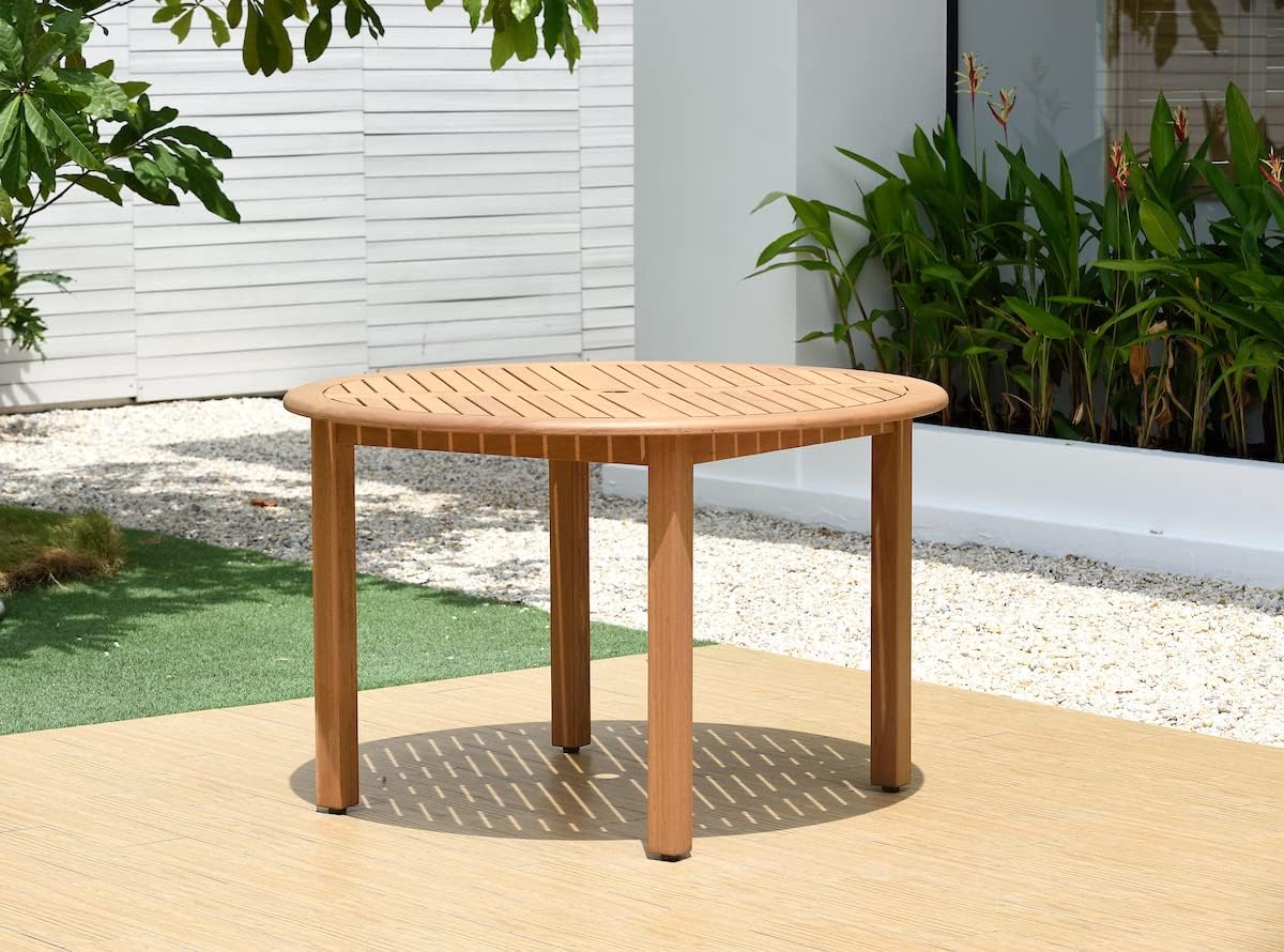 Amazon.com : Christopher Knight Home Adn Outdoor 47" Round Acacia Wood Dining Table, Teak ...