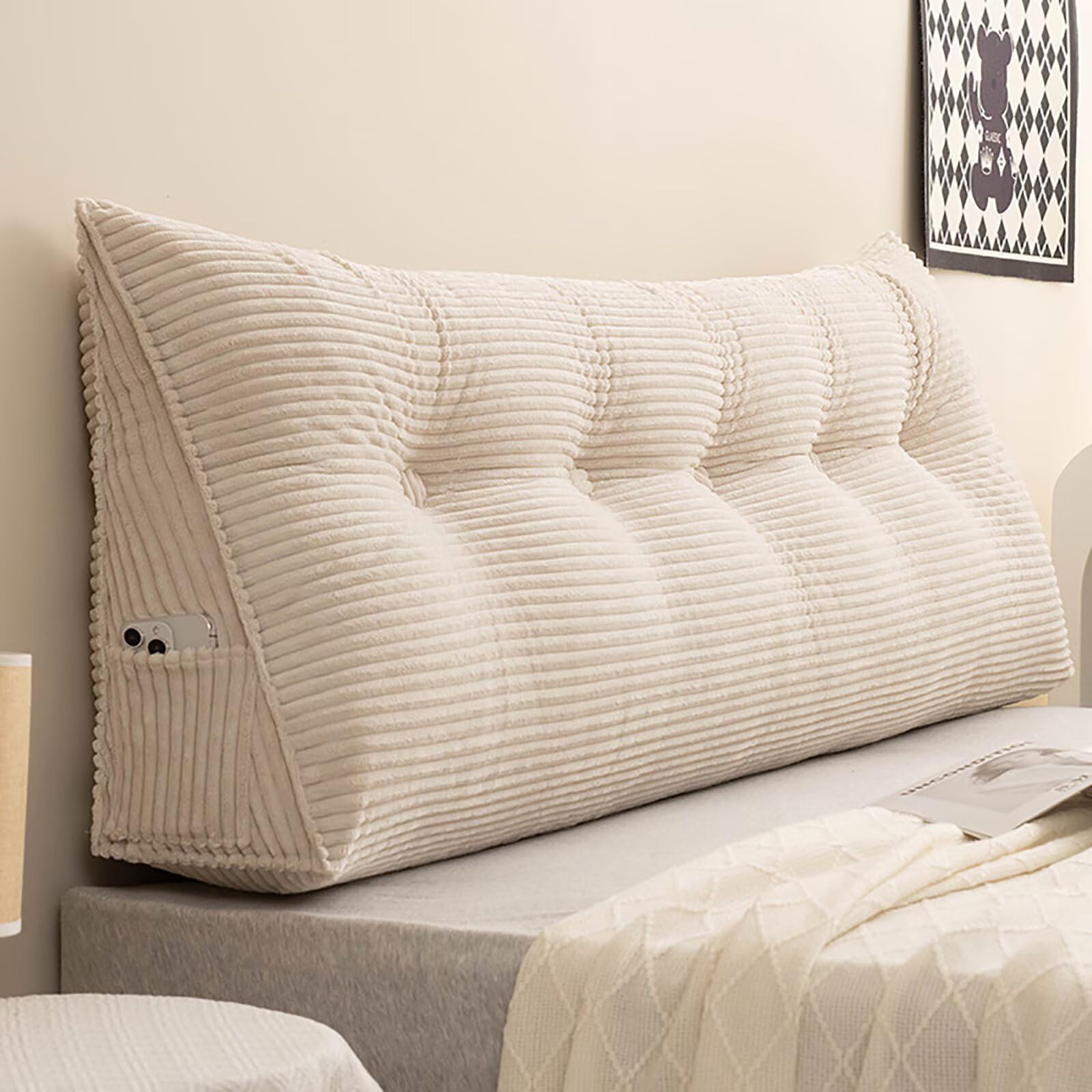 Amazon.com: TESICA Twin Wedge Pillow Headboard College Dorm Bed