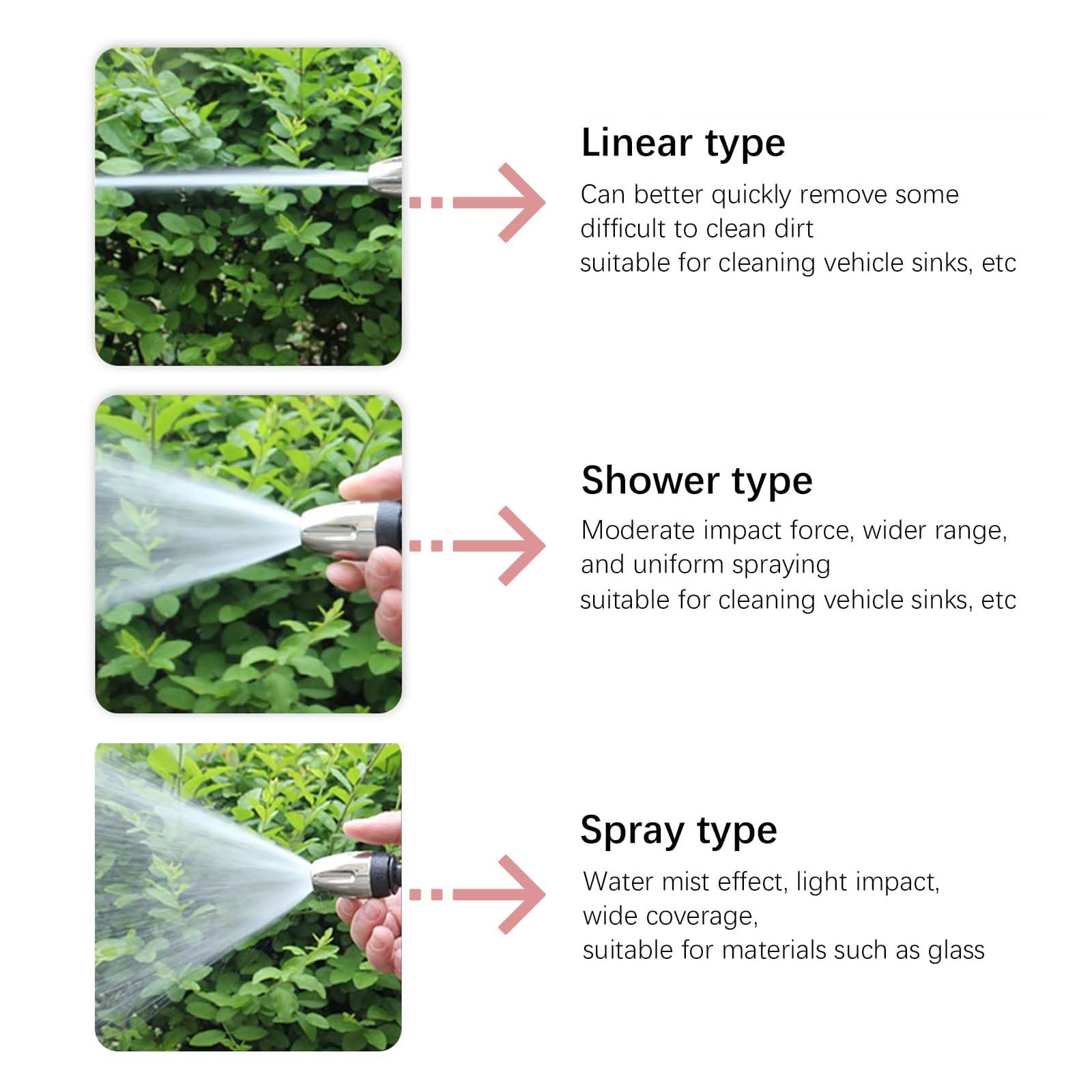 Pistolet D'arrosage Haute Pression En Métal - 3 Connecteurs Inclus - Pour Lavage Voiture, Arrosage Jardin, Nettoyage