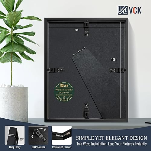 Miniatura 10 de VCK Marcos de fotos de aluminio de 5 x 7 pulgadas con cristal real, marcos de fotos de varios colores dorados, paquete de 3 unidades, muestra fotos