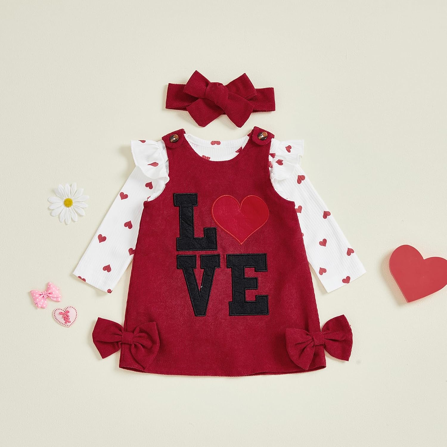 Adobabirl My First Halloween Baby Girl Outfit Pumpkin Ruffle Long Sleeve Romper Overall Dress Headband Cute Fall Clothes - Image 3