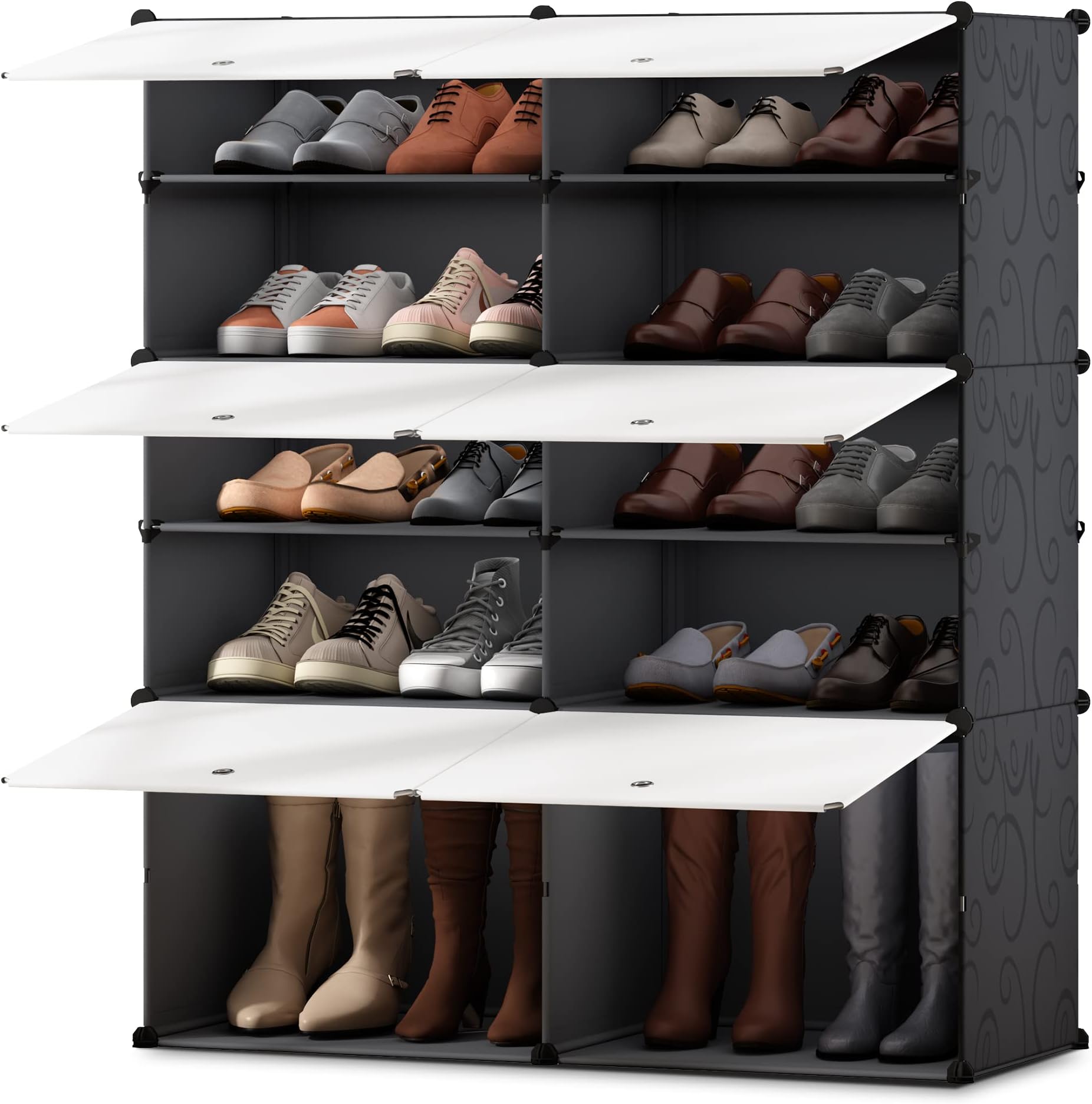 JOISCOPE Shoe Storage, 2 x 5 Tier Cube Storage Unit Shoe Rack Organizer, Multifunctional Waterproof and Dust-proof Modular Shoe Storage Cabinet for Space Saving, for All Kinds of Shoes, Clothing
