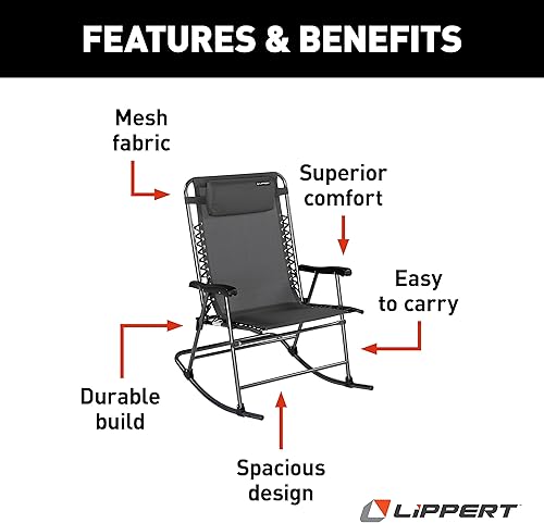 Miniatura 4 de Lippert Components 2021123283 Stargazer Mecedora para exteriores - Gris Oscuro