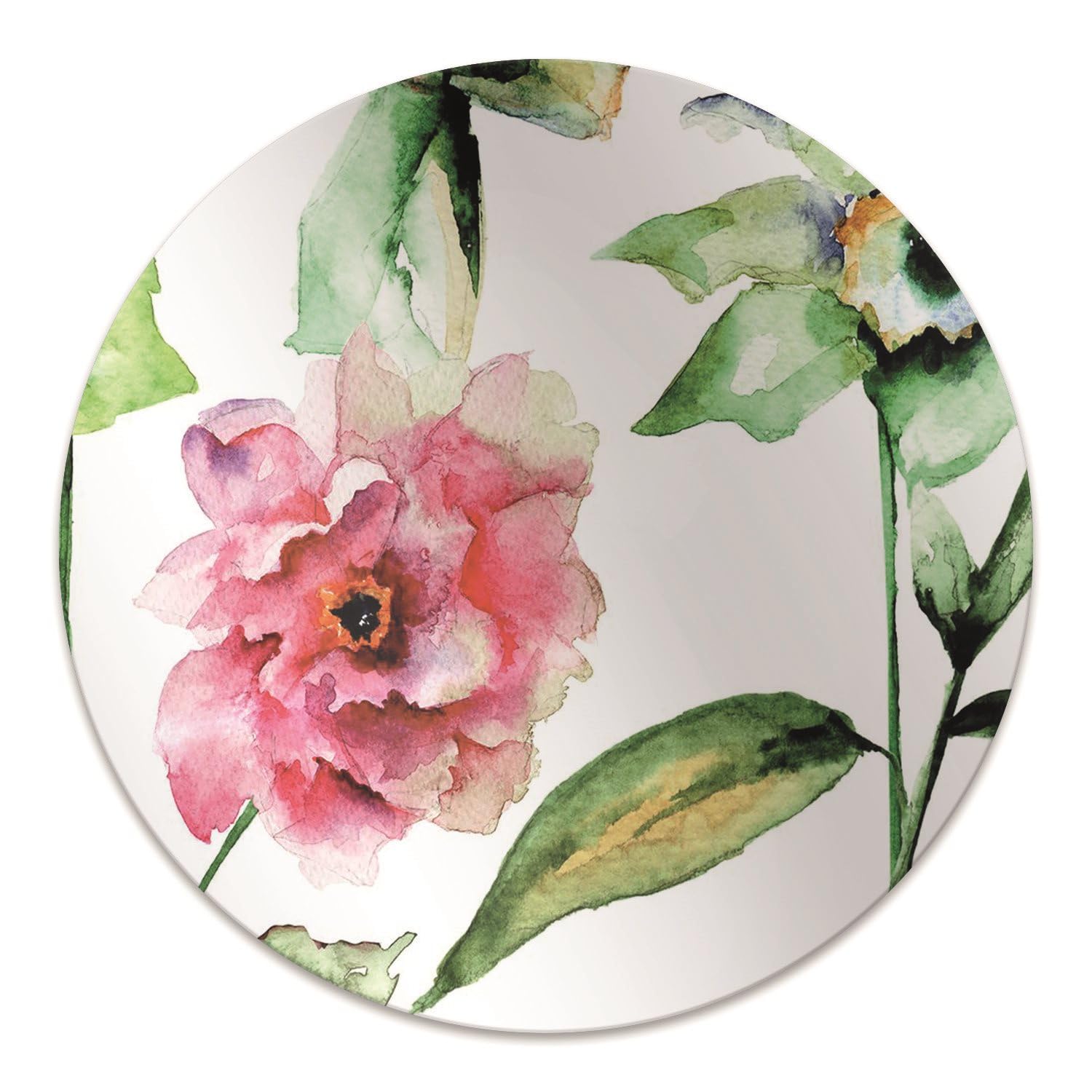 Tapis de chaise ø100 cm en PVC motif fleurs pour la protection du sol