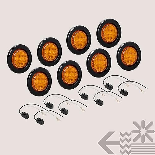 Miniatura 7 de ONLINE LED STORE - Luces de delimitación lateral de 13 LED, redondas, de 6.35cm (padre)., paquete de 8, Ambar