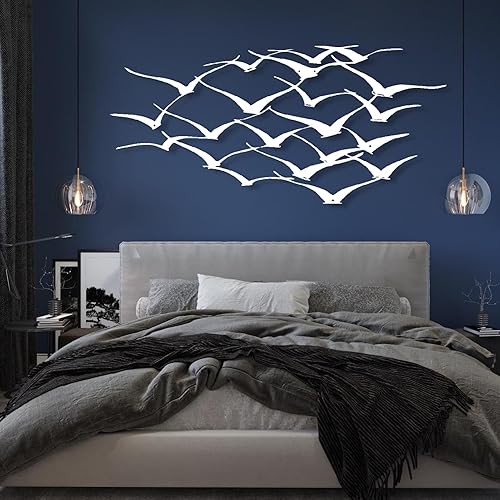Miniatura 7 de Decoración de pared de pájaro de metal, decoración de pared de arte de pájaro, arte de pared de pájaros de metal, arte de pared de grúas de metal,