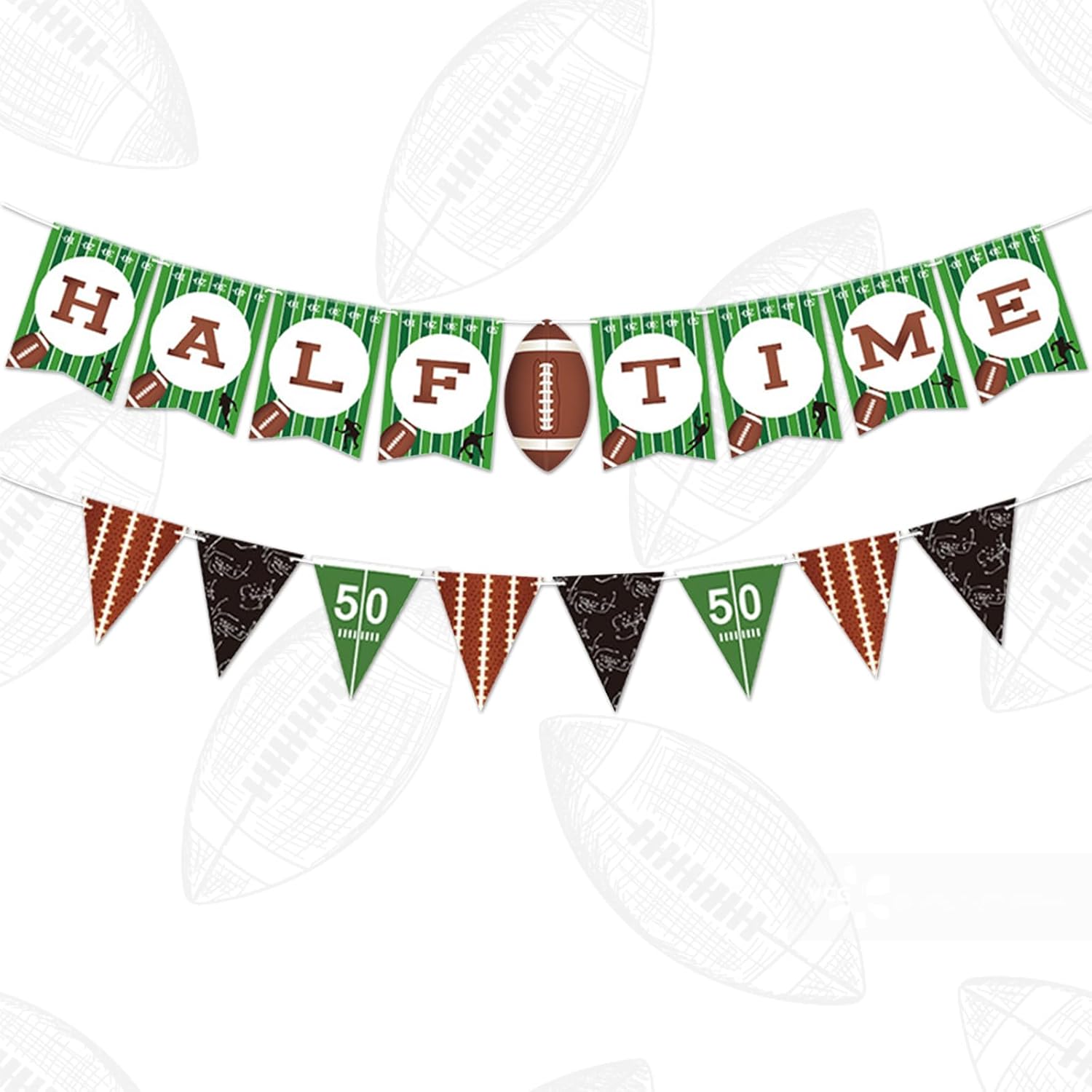 American Football Banners Football Hanging Banners for Sports Theme Party Decoration, Half Time Words Gridiron Banners for Sports Party Decoration Ball Game Home Gathering Hanging Accessories Supplies