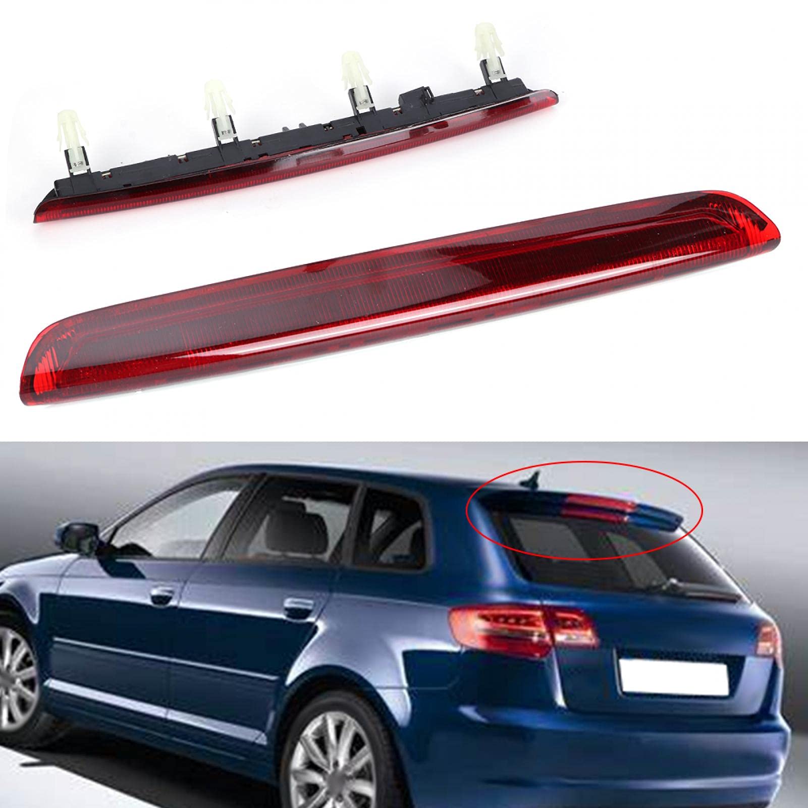 3e Feu Stop de Voiture de Haut Niveau, tout Nouveau Troisième Feu Stop ABS Adapté pour A3 Sportback 2004-2012 8P4945097C