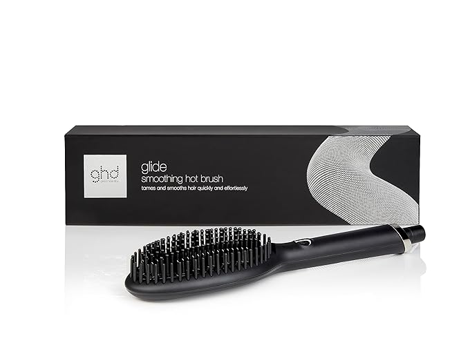 ghd Glide Smoothing Hot Brush - For Smooth, Glossy & Frizz-Free Results - For All Hair Types (UK Plug) - Black Updated Packaging
