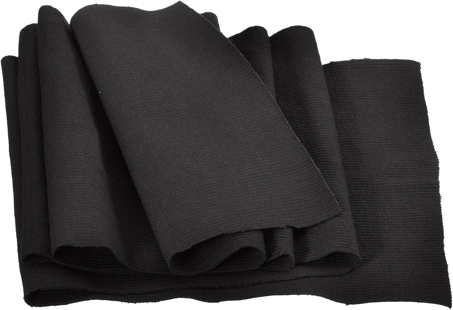 21" x 39" Elastic Cuffs Ribbed Trims for Sewing Cotton Fabric Knitted Ribbed Stretch Band, [for Cuffs, Waistband, Collar] - Black