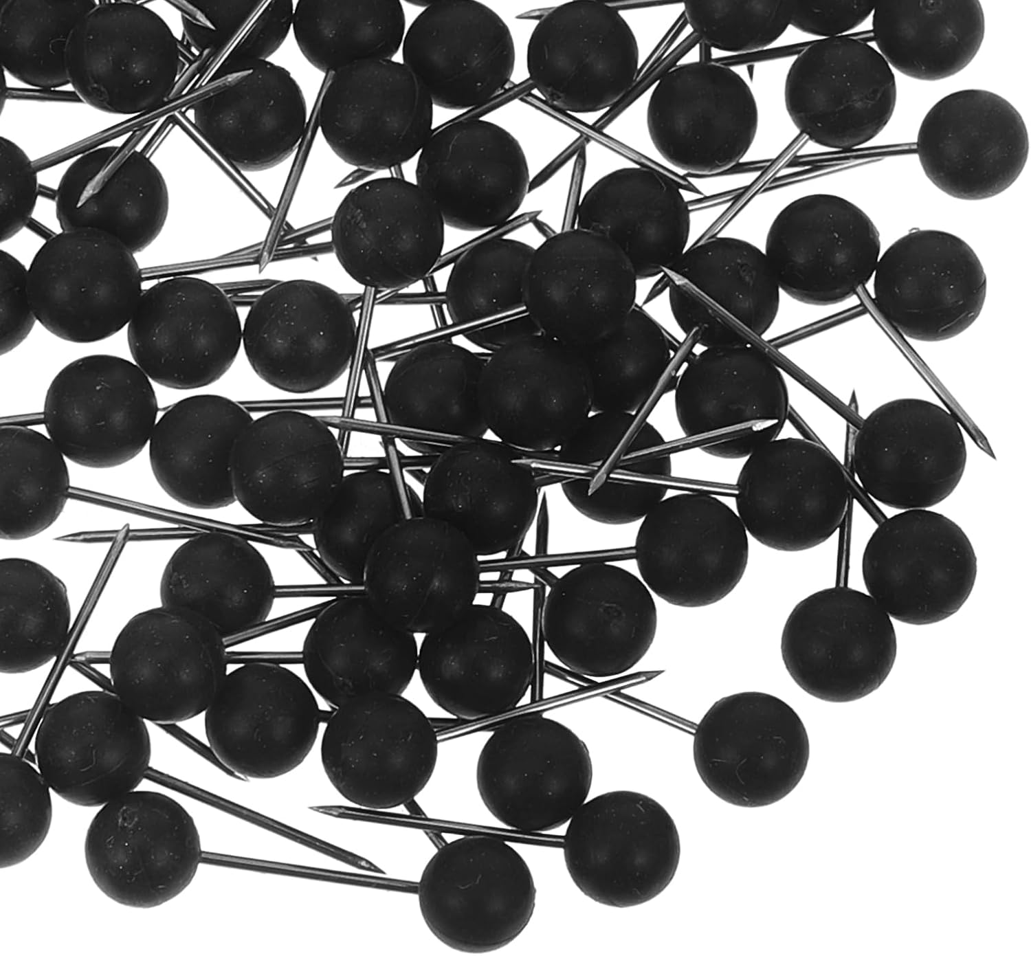 100Pcs Map Push Pins Black Map Tacks Plastic Round Head Tacks Calendar Photo Wall Office Home Crafts DIY Marking