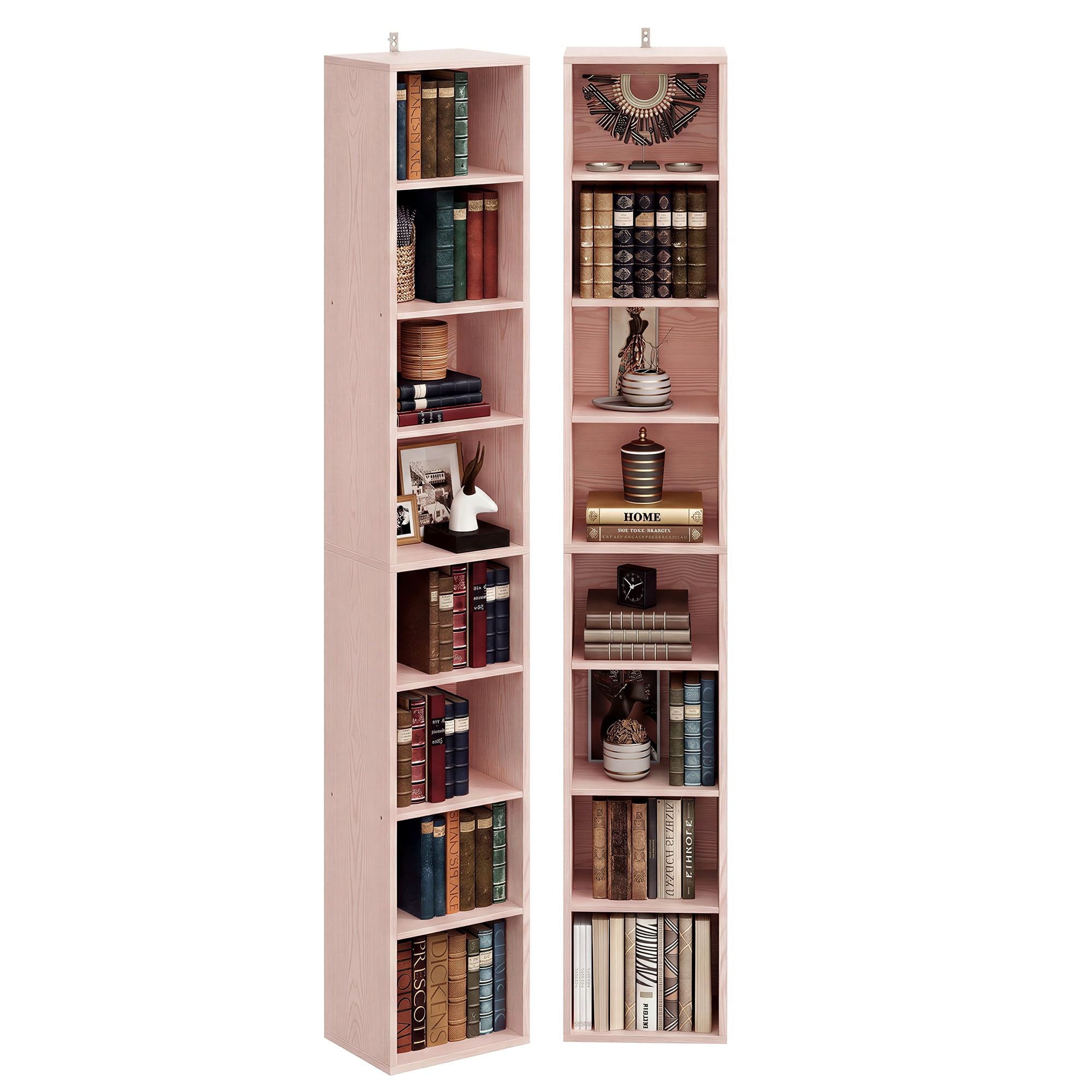 IRONCK Tall Narrow Bookshelf Set of 2