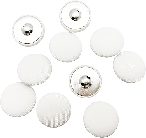 Vista 33 de PEPPERLONELY 10 piezas de tela de 0.394 in cubierta con botones redondos de vástago de metal, azul marino