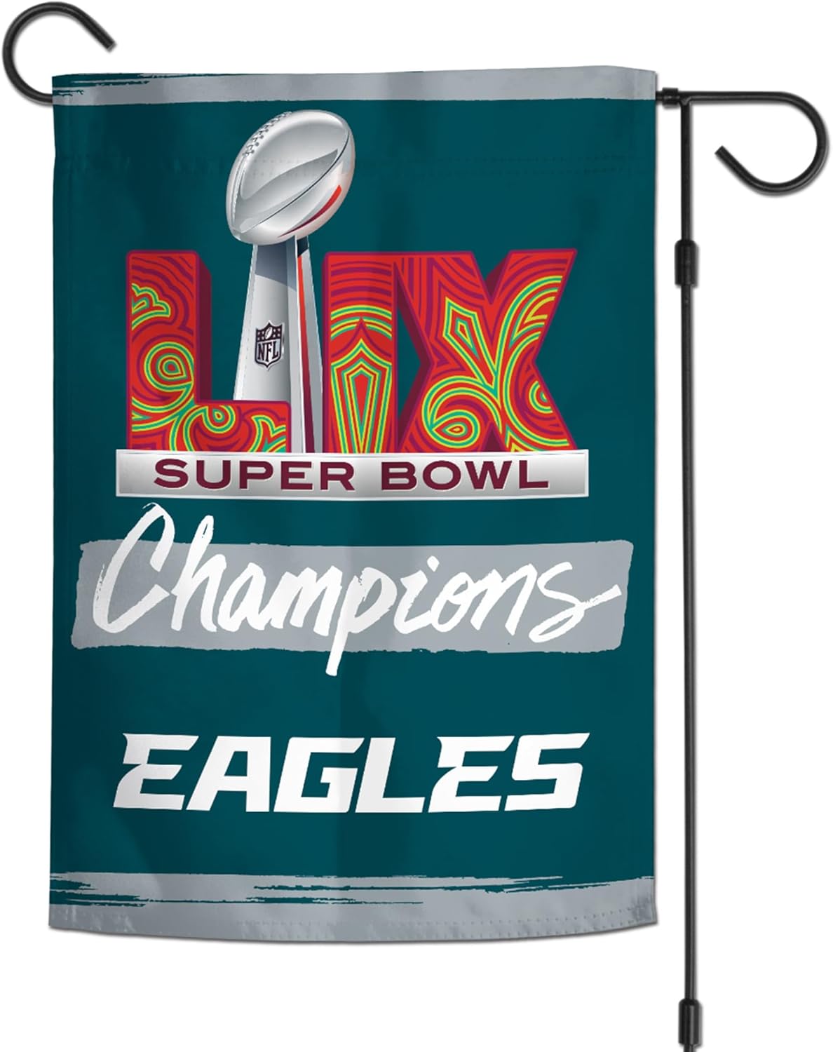 WinCraft Philadelphia Eagles Two-Time Super Bowl Champions 12" x 18" Double-Sided Garden Flag - Image 3