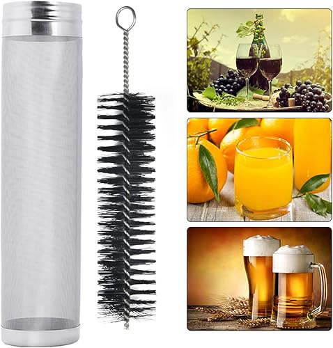 Miniatura 3 de Filtro de malla para cerveza, filtro de cesta de colador de araña, filtro de malla de acero inoxidable 304 con cepillo de limpieza, filtros de