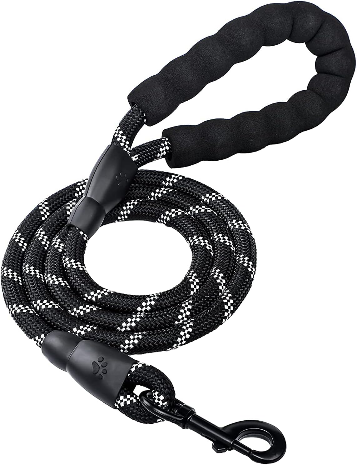 Mumoo Bear 5 Ft Strong Dog Leash With Comfortable Padded Handle And Highly Reflective Threads Dog Leashes For Medium And Large Dogs (Black)