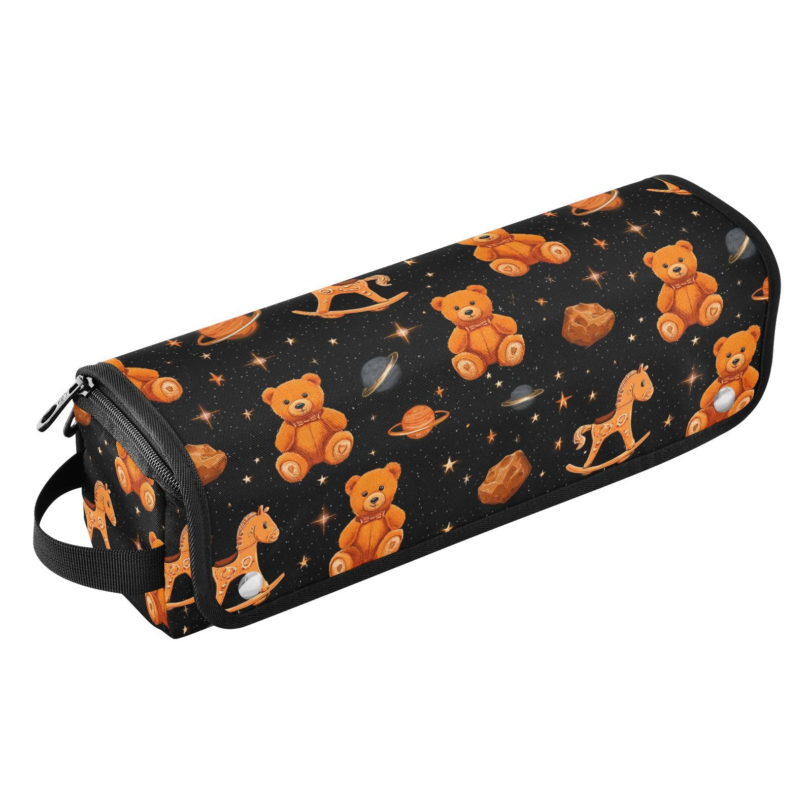 Toy Galaxy Black Hot Hair Tools Travel Bag for Flat Irons Straighteners Curling Iron Hair Tools Travel Organizer Women Essentials Heat Resistant Mat Large Capacity Wide-Open pouching-image-16