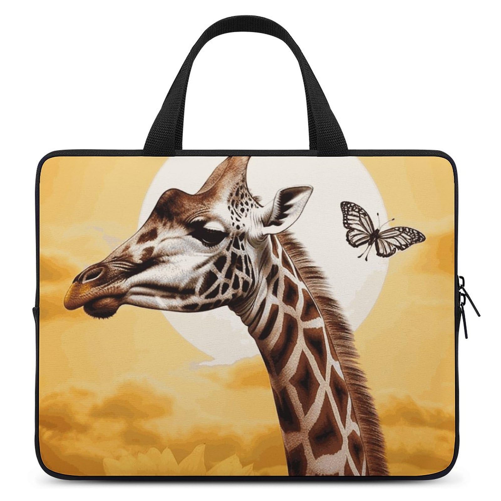 Housse ordinateur portable 30,5 cm antichoc avec fermeture zippée motif girafe
