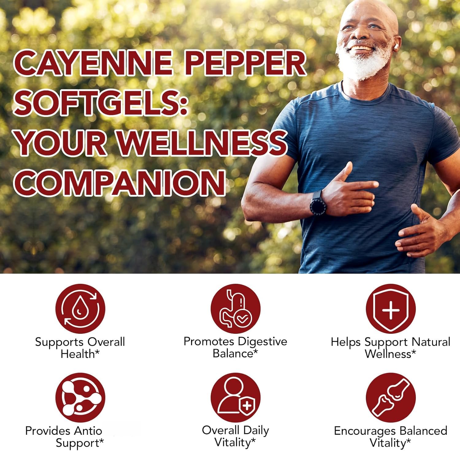 Complexe de poivre de Cayenne ， Améliore l'énergie et la vitalité, favorise la circulation sanguine, soutient en douceur la digestion et favorise l'équilibre