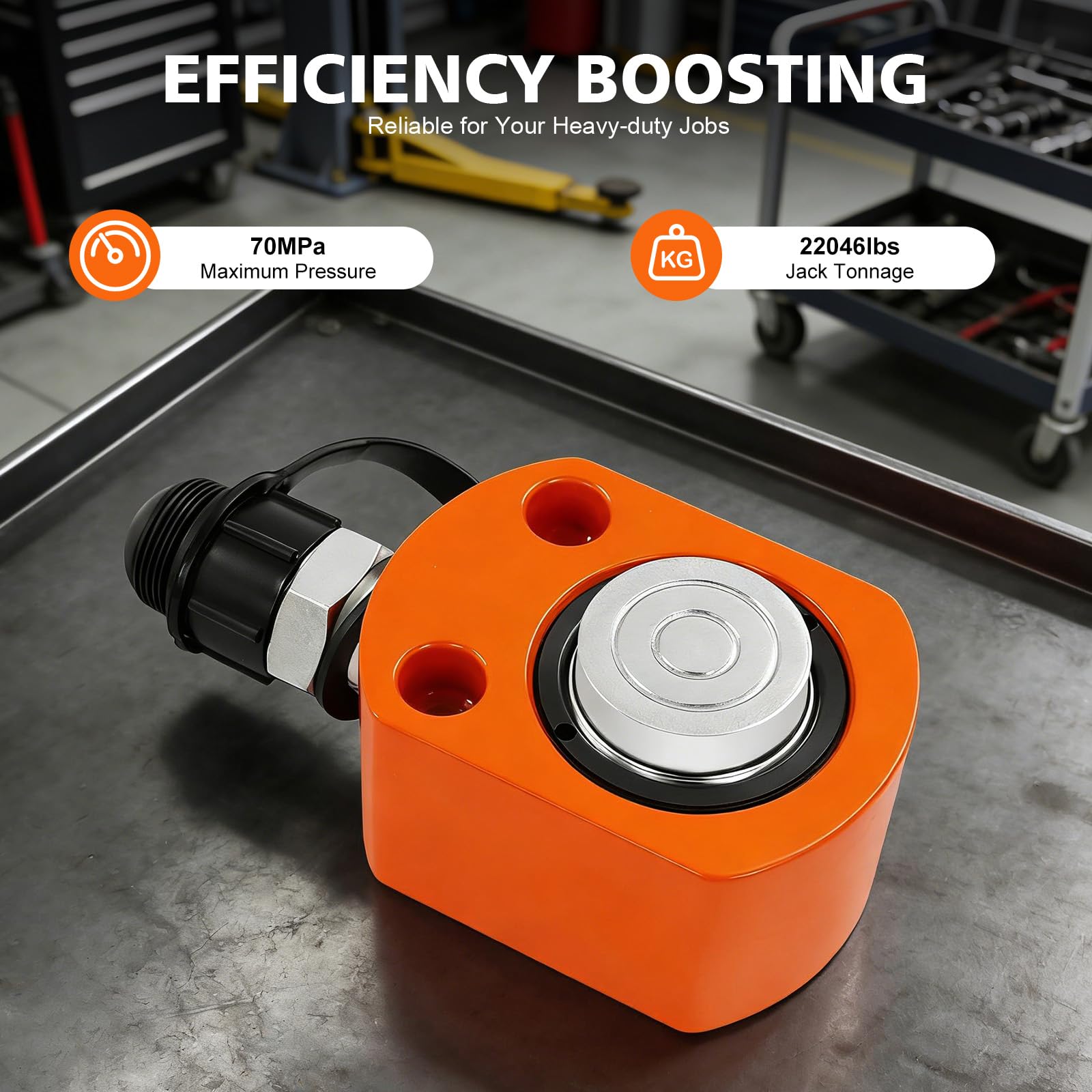 Bomba hidráulica manual 70MPa 10T 350cc depósito de aceite con elevador hidráulico 22046lbs Capacidad de carga Estructura de acero Mango ergonómico para reparación de automóviles, industria, taller