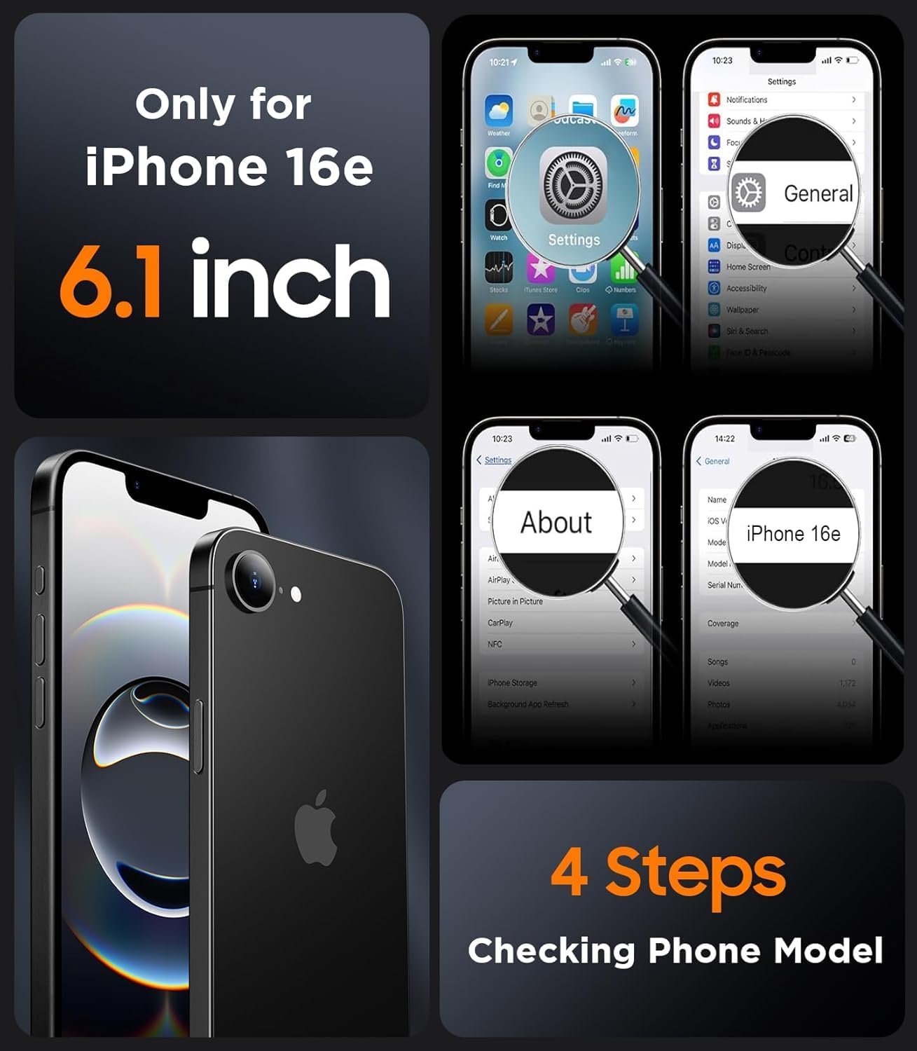 SPIDERCASE Designed for iPhone 16e Case, Magnetic Translucent with 2PCS Tempered Glass Screen Protector Anti-Fingerprint Phone Case for iPhone 16e 6.1'',Blue Green - Image 2