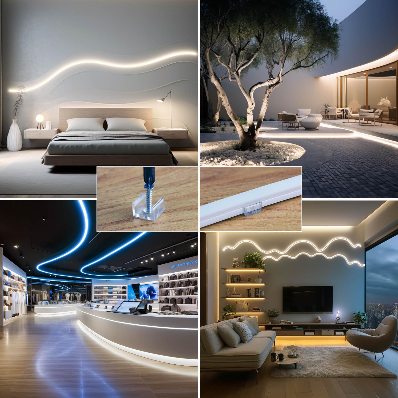 BENLUN AC 220V Neon LED Strip Outdoor 10M, 4000K Naturweiß LED Streifen Aussenbereich Wasserdicht IP65, LED Band 230V Direktanschluss, 10W/M Lichtband für Außen Indirekte Deleuchtung