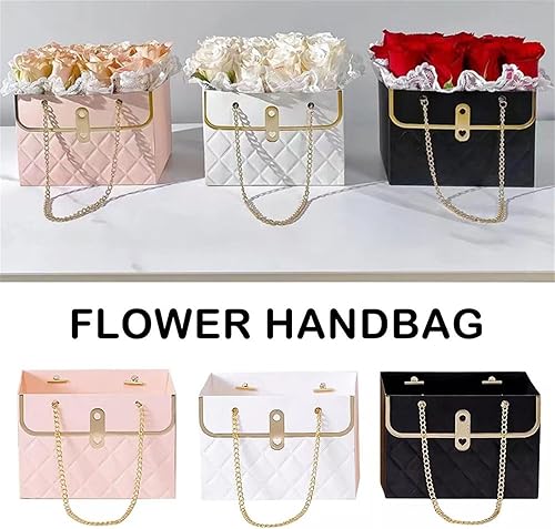 Miniatura 5 de lfjfaecx 5 bolsas de papel para regalo de flores, bolsas de regalo de papel con asas, caja de regalo de papel de flores, cubo de almacenamiento de