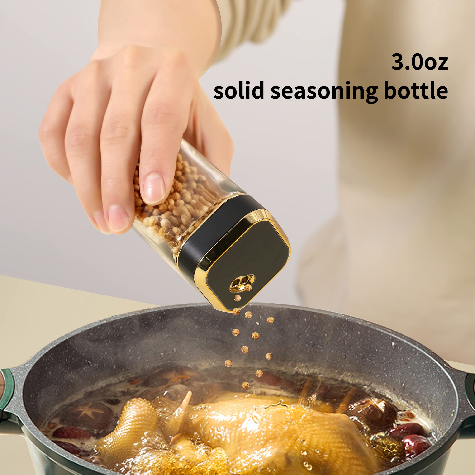 Juego de dispensador de aceite y vinagre con caja, botella de vidrio, condimento, pimienta, sal, boquillas de aceite, embudo de aceite