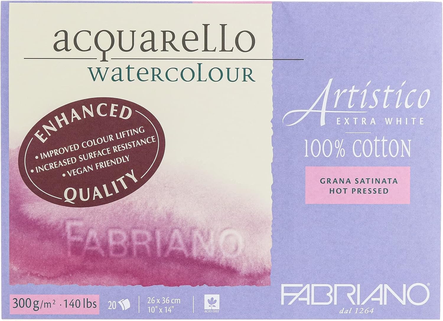 Fabriano Artistico Watercolor Block, 10 x 14, Extra White