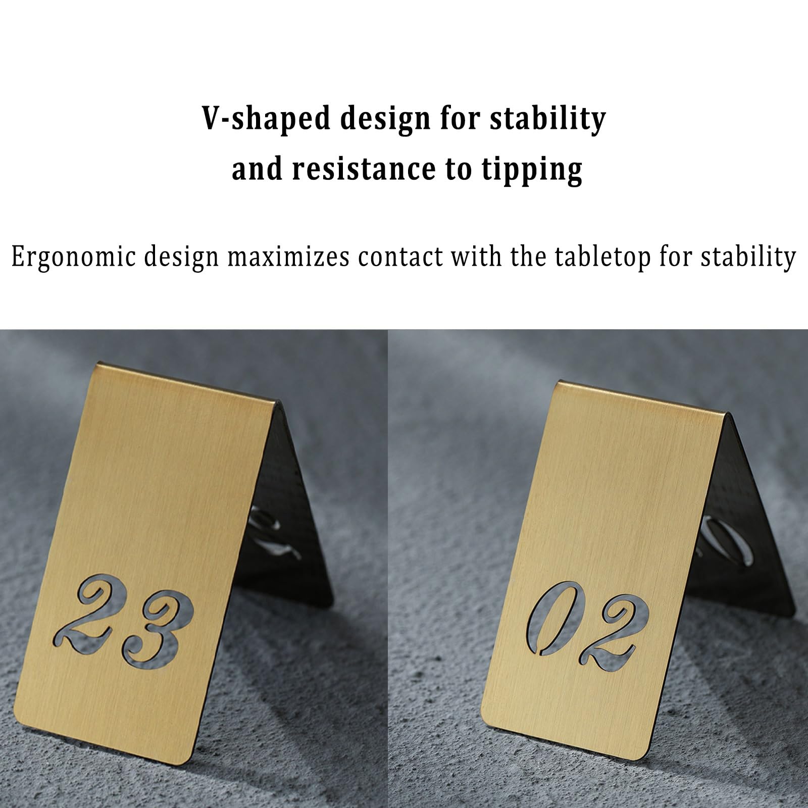 Numéros de Table de Restaurant Chevalets de Table Numérotés en Acier Inoxydable, Numéros de Table Numéros de Style de Tente en Acier Inoxydable pour Restaurants et Cafés, Banquets, 6 X 3.5 Cm(1-30)