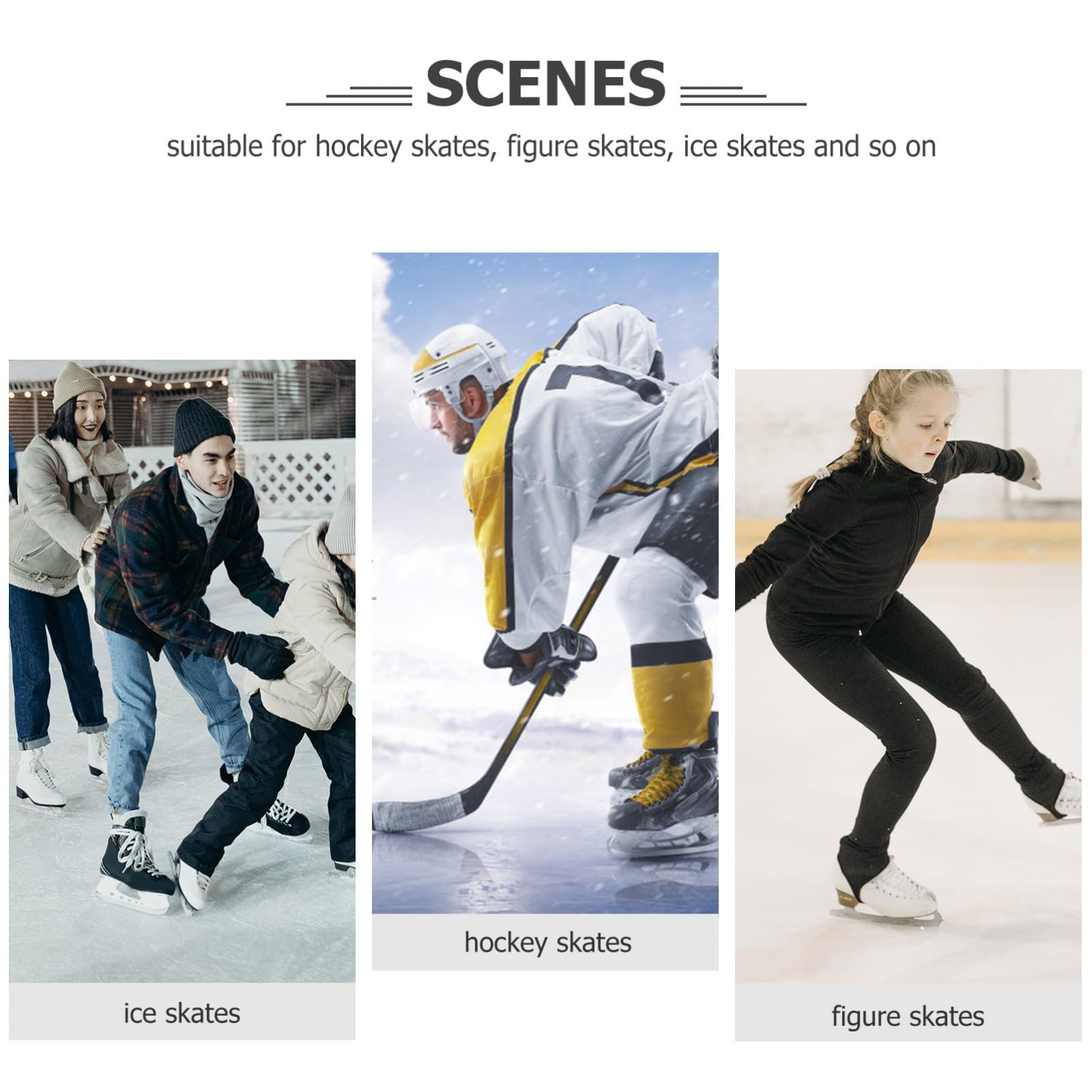 Yardwe Couvre-Chaussures de Patinage Artistique Professionnel Couvre-Chaussures de Patin à roulettes élastique en Velours coréen pour Hommes et Femmes 1 Paire (Noir) snowskate