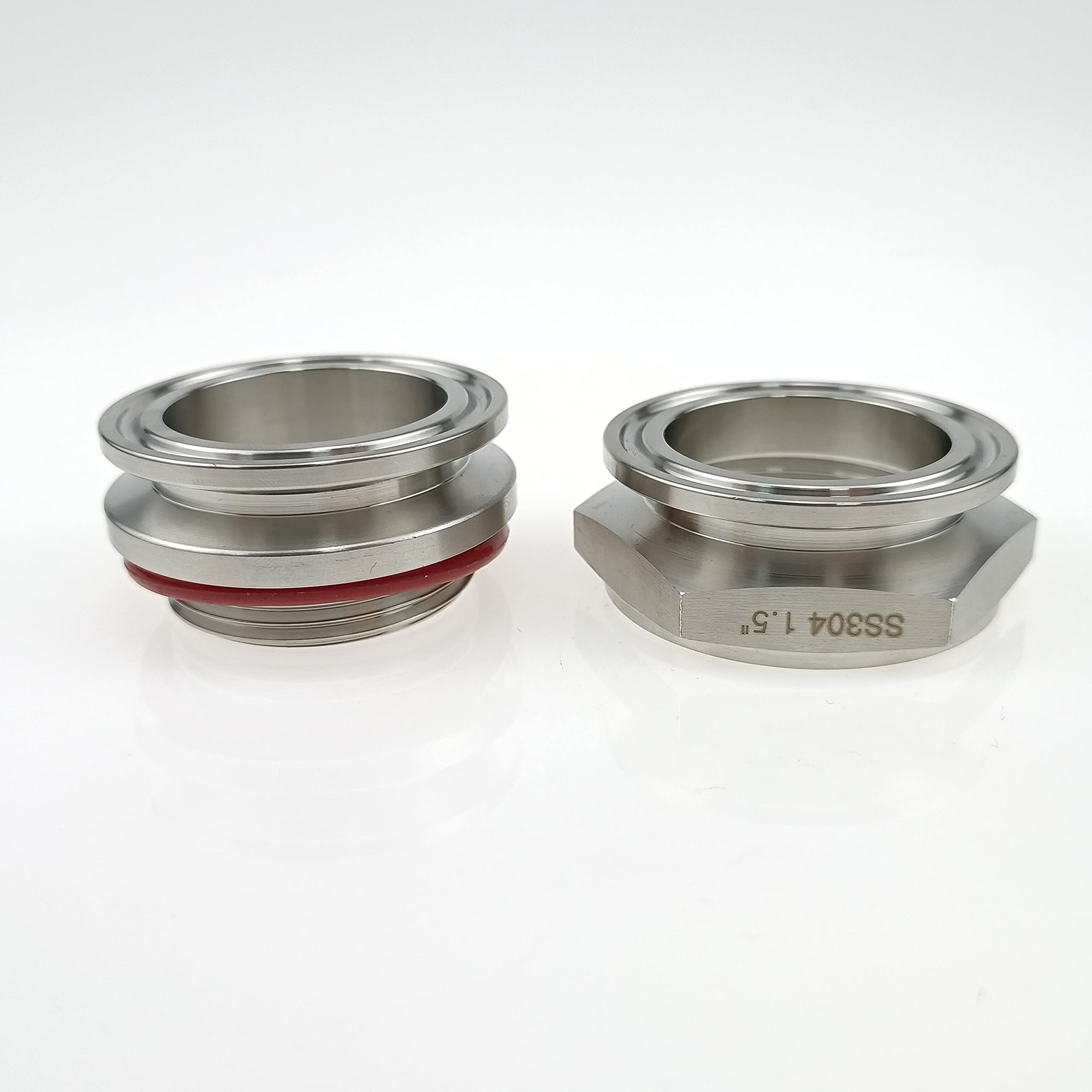 Weldless 1.5" TC Triclamp Bulkhead - Double Sided 304 Stainless Steel Homebrew Kettle Bulkhead