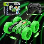 Télécommande Charge directe rapide rechargeable de voiture RC Voitures pour enfants avec lumière colorée, à double choix 360° Rotation RC Voiture stupide 4WD RC Truck Car Toys pour les enfants de 5 à 7 ans Cadeau pour les filles de 8 à 12 ans vert