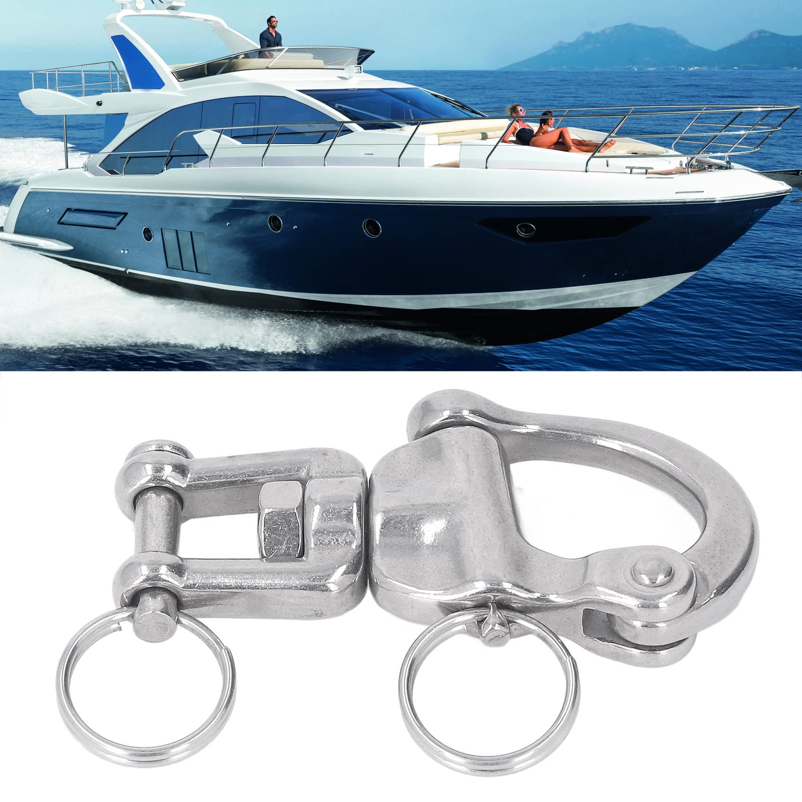 Yuecoom Marine Swiveling Snap Hook Shackle, 316 Stainless Steel Rapid Release Sailing Boat Hook for Sailboat Spinnaker Halyard and More