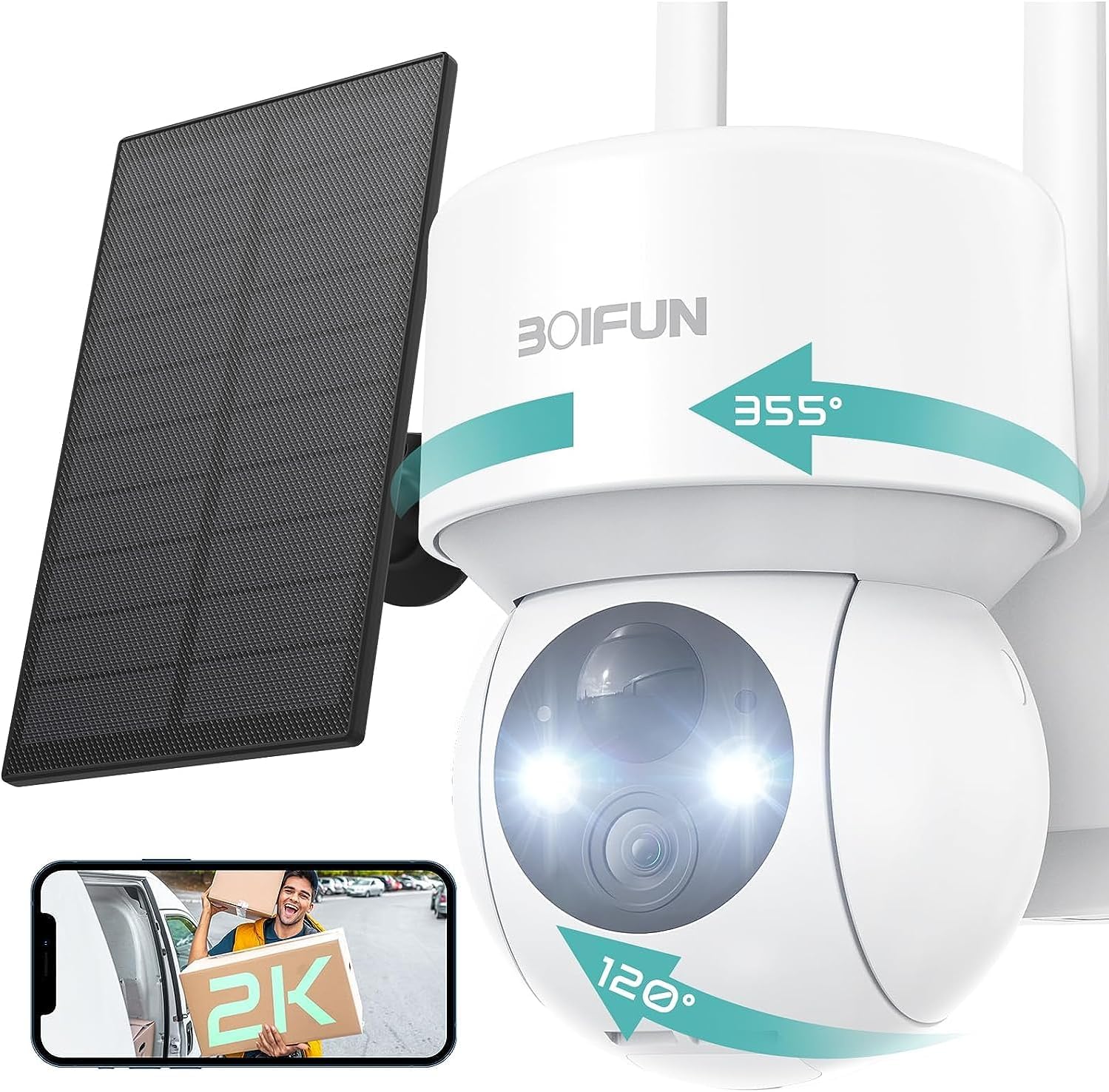 Test : caméra de surveillance extérieure AOSU avec panneau solaire et vision nocturne 2K